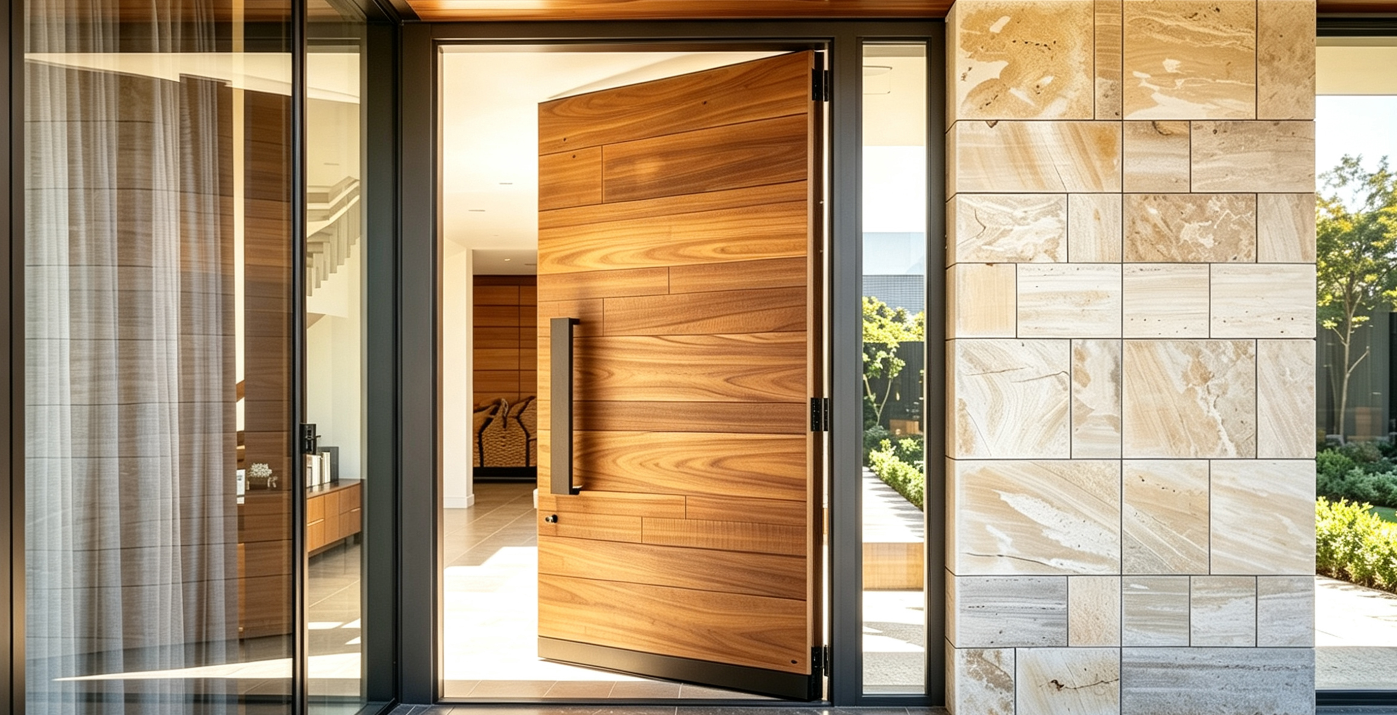 Aluminum single hinged front door