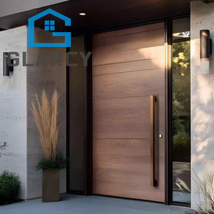 Modern Pivot Large 3 Point Lock Smart Steel Chinese Anti-Theft Villa Wood Entry Hotel Security Door