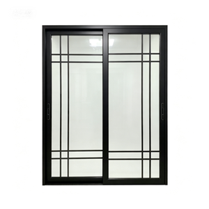Modern Aluminum Alloy Double Sliding Glass Door Moisture-proof Interior Bathroom Entry Door
