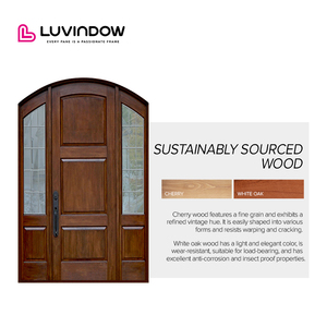 Luvindow American Style Contemporary Modern Main Entrance Wooden Doors For Houses Modern Exterior Main Pivot Door