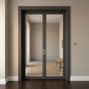 Luxury Custom Aluminum Double Door with Decorative Grid Glass