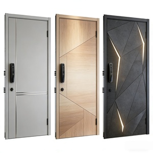 Modern Aluminum Security Door Residential Front Entrance Strong Outdoor Protection System