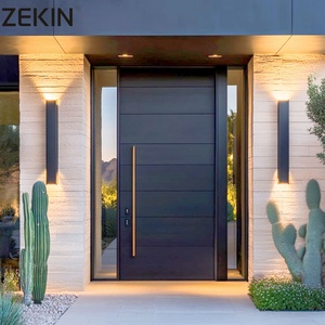ZEKIN Factory 3D Carving Main Entrance Doors Anti-theft Heat Insulation House Exterior Cast Aluminum Front Entry Armored Doors