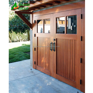 Exterior Real Wood Garage Door Rustic Tudor Ranch Carriage Stamp Residential Wooden Garage Doors