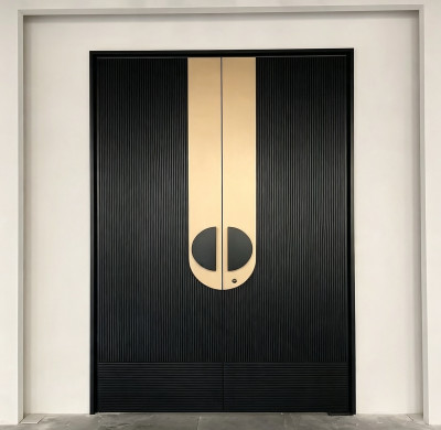 S-012 Polar Black Wood Grain Double Door