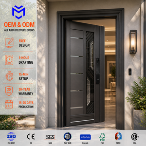 Custom French Exterior Front Entry Gold Security 304 Stainless Steel Door