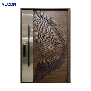 YUDON DOOR Aluminum Pivot Door Puertas De Seguridad Exterior Modern Entry Door Anti Rust Hidden Hinge Heavy Duty for Residential