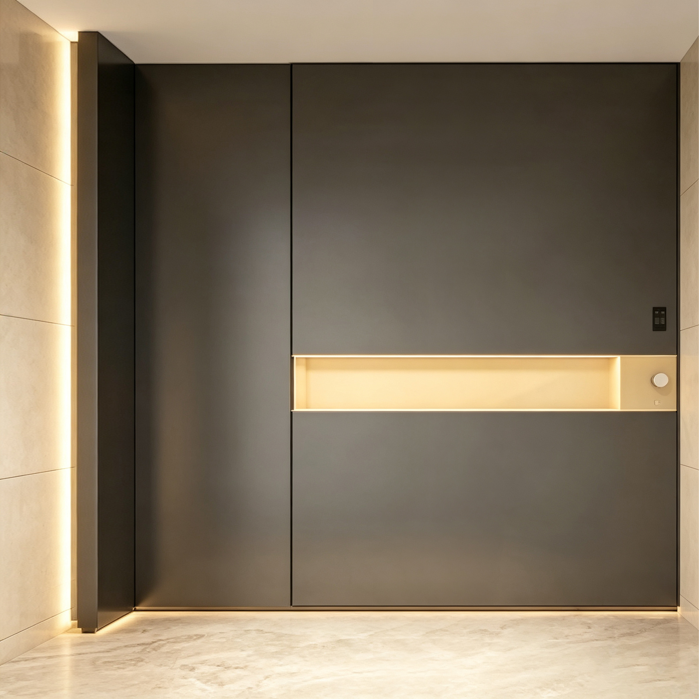 P-121 Polar Black Architectural Pivot Door