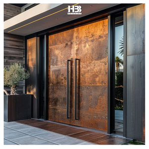 Modern Villa Aluminum Panel Metal Security Front Door