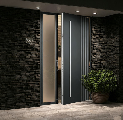 Z-022 Grey And Gold Unequal Double Door