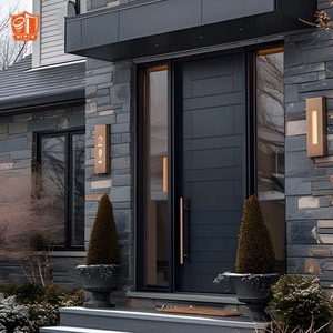 Villa Security Exterior Door Solid Wood Aluminum Modern Waterproof Entry Pivot Door