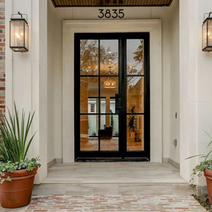 OUNA Exterior Aluminum French Doors with Security Grid Design