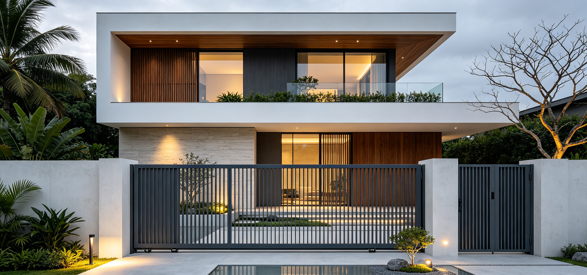 Automated aluminum courtyard gate and outdoor aluminum products