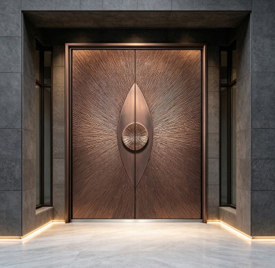 S-006 Brown Aluminum Double Door