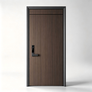Luxury Cast Aluminum Carved Entry Door Grand Villa Entrance Thermal Break Anti Theft Fingerprint Lock Tempered Glass Custom OEM