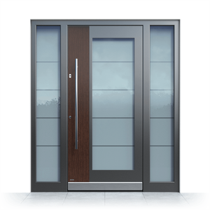 Modern Minimalist Aluminum Entrance Door Security Swing Open Style Aluminium Front Doors Waterproof Feature Front Entry Door