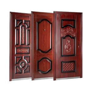 OEM/ODM Modern Design Metal Steel Security Exterior Entry Doors Finished Surface For House Front Entrance Decor