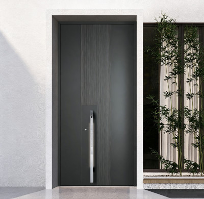 Z-028 Grey Aluminum Unequal Double Door