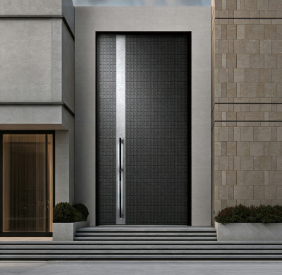 Z-003 Polar Black And Grey Unequal Double Door