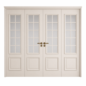 OEM Custom 2026 French Door Set Painted Hurricane Rated Soundproof Thermal Insulation Fire Rated Clear Glass Sidelight CE NFRC