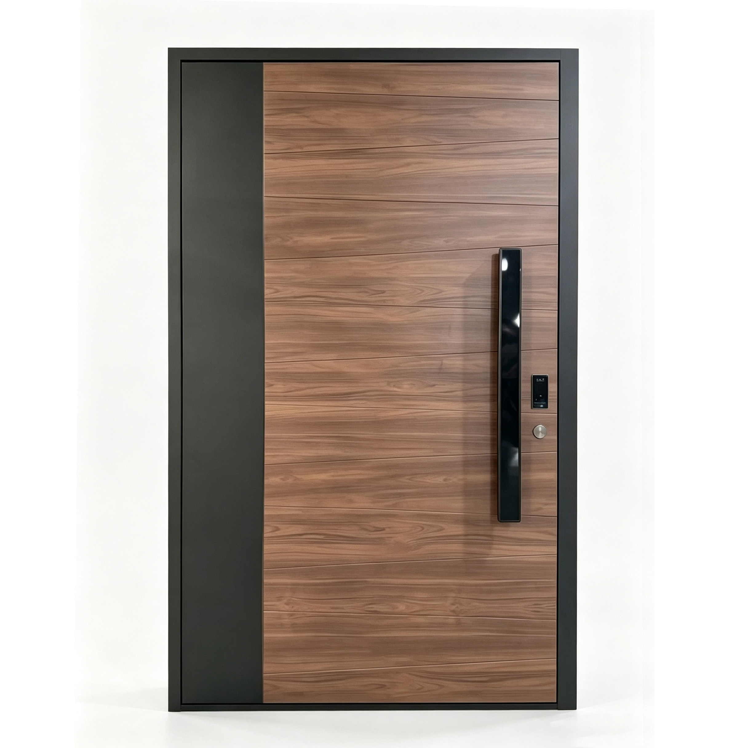 D-003 Grey Wood Grain Aluminum Single Door