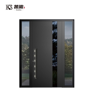 Modern Contemporary Security Casement Door Finished Aluminium Front Entry Soundproof Features Exterior Contemporary Style Design