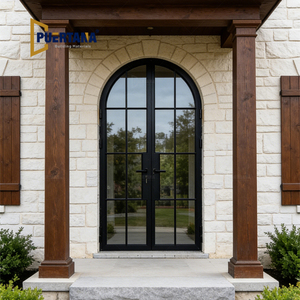 Thermally Broken Black Framed Steel Look Aluminum Glass French Door Crittall Style Heritage Doors