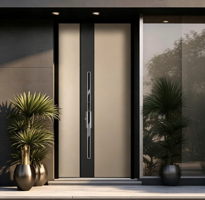 Z-025 Grey And Gold Unequal Double Door
