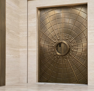 S-003 Gold Aluminum Double Door